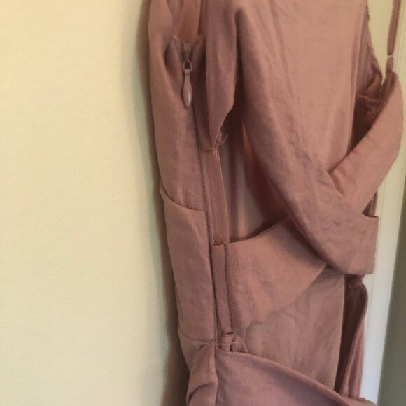 Hello Molly Top It Off dusty pink faux wrap dress sz M - Picture 13 of 16
